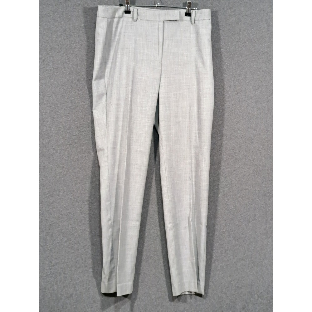 Talbots Womens Grey High-Waist Straight Leg Dress Pants Size 12 Long 0786